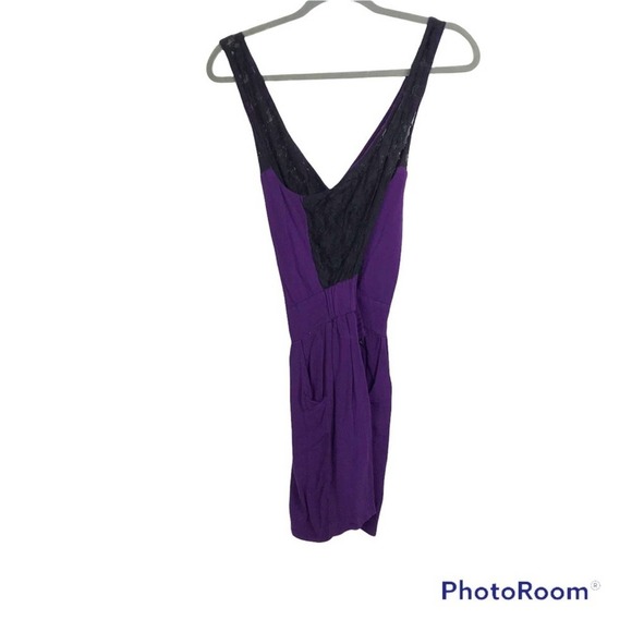 Solemio by Nasty Gal purple and black form fitting minidress size L - Picture 2 of 5